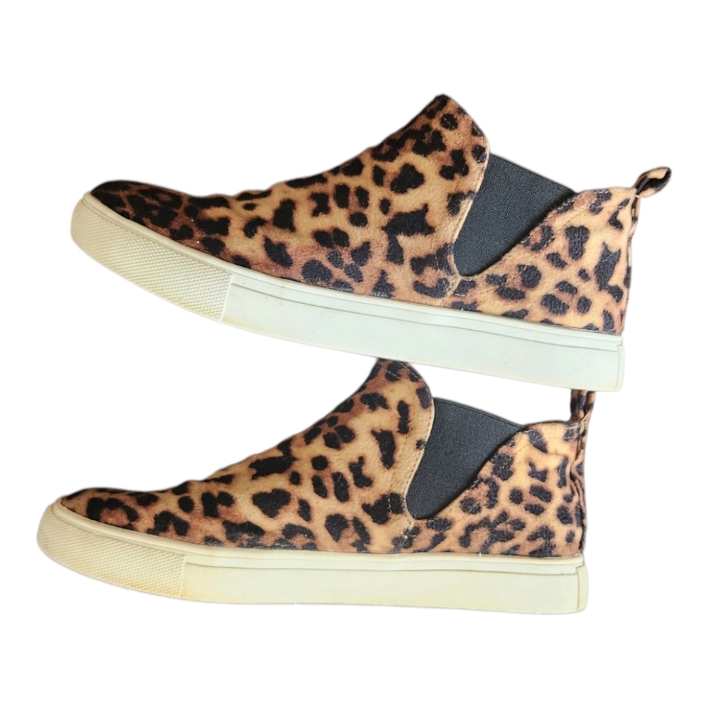 Report Leopard Print Slip-On High Top Ankle Sneakers Size 8 EUC
